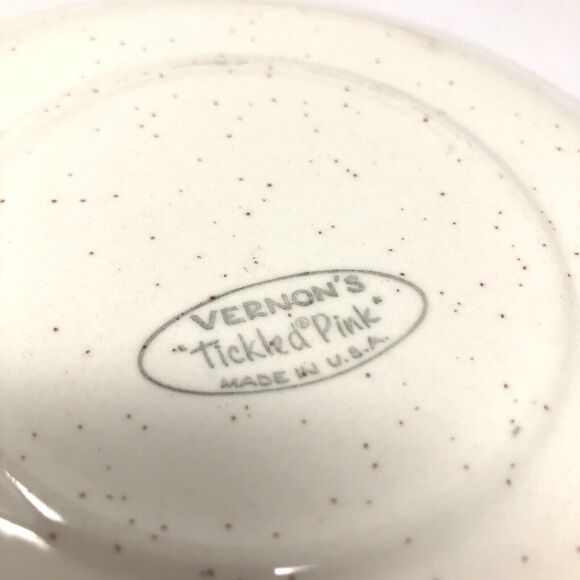 Metlox Vernon Ware Tickled Pink 6" Saucer Plates 50s Dinnerware MCM Set of 4 - Picture 12 of 12